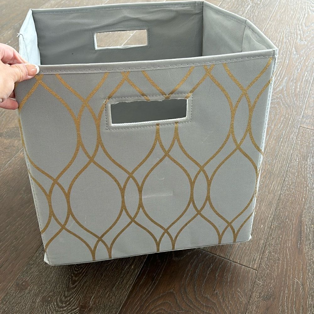 Canvas storage box with gold pattern -multiple available